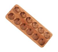HEMOTON Plateau à Œufs en Bois Marron pour Réfrigérateur 12 Compartiments, Rangement Élégant et Solide, Cuisine et Comptoir