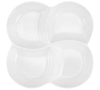 HEMOTON Plateau de service empilable en céramique de 25,9 cm à 4 compartiments, plateau d'apéritif blanc pour frites et trempettes