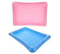 HEMOTON Plateau De Service Flottant 2 Pièces en PVC 65X45X5 Pouces pour Buffet Piscine Et Bain À Remous Bac À Glace Estival