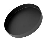 HEMOTON Plateau Rond Noir en Acier Inoxydable, Rangement et Présentation | Finition Simple et Élégante, Bord Relevé, pour Étagère et Console D’entrée, Usage Solide
