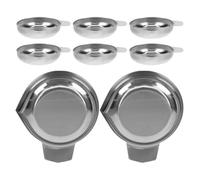 HEMOTON Plateaux de pesée pour balance numérique lot de 8 en acier inoxydable argenté, plat de pesée polyvalent à fond plat pour mesure de bijoux et aliments, adapté aux débutants et