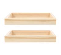 HEMOTON Plateaux de Service Gigognes en Bois Brut pour Puzzle 3D, Lot de 2 Plateaux Emboîtables, Organiseur de Blocs de Construction, Plateau de Rangement pour Jouets et Puzzles