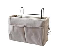 HEMOTON Pochette à Articles Divers Suspendue de Chevet, Rangement Toile | Organisateur Moderne pour Chambre Étudiante et Salon, Accès Pratique, Compatible Lit et Chaise, Format Compact