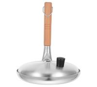 HEMOTON Poêle à Œufs Antiadhésive en Aluminium avec Poignée Verticale en Bois, pour Préparation Petit-déjeuner sur Plaque à Induction, Design Rond pour Garçon et Filles