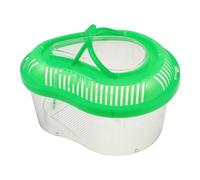 HEMOTON Portable Petit Aquarium Reptile avec Plateforme Solaire Cage de Transport Sécurisée pour Tortue Poisson et Crevette Boîte de Reproduction Verte