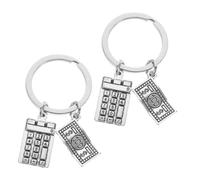 HEMOTON Porte-clés Calculatrice 2pièces Lot pour Comptable et Conseiller Financier Breloque Calculatrice en Alliage de Zinc Cadeau de Fin d'Études pour Diplômés et Professionnels de la