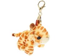 HEMOTON Porte-clés Peluche Girafe Mignonne Décor Animal Peluche Suspendu pour Sac à Dos Sac à Main Cadeau Léger Portable