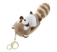 HEMOTON Porte-clés pendentif panda roux dessin animé charmes en peluche jouets anneaux adorable pendentif de sac pendentif de sac décoratif animal la chaine décorer Panda rouge coton pp