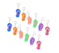 HEMOTON Porte-clés Pendentifs de Tongs 12pcs en Caoutchouc, Résistants et Polis, Décorations Suspendues pour Paquet à Dos et Présents Couleur Aléatoire