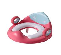 HEMOTON Pot Apprentissage pour Garçon et Filles avec Poignées de Sécurité et Dossier en Pu Rose, Siège de Toilette Confortable pour Bébé et Tout-petits