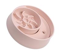 HEMOTON pour Chien et Chat Étouffement Bol Dalimentation Lent et Sécurisé Design Arrondi et Antidérapant Promoteur de Digestion Saine pour Petits et Moyens Animaux Couleur Rose
