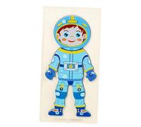 HEMOTON Puzzle en Bois Éducatif Astronautes 3D pour Garçon et Filles de 3 à 5 Ans, Anti-Stress, Apprentissage Ludique du Corps Humain, Éveil et Activités Pédagogiques