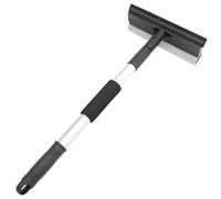HEMOTON Raclette Extensible Acier Inoxydable avec Poignée Télescopique Double Face pour Nettoyage Vitres Pare-Brise et Miroirs de Voiture Outil Compact pour Nettoyage