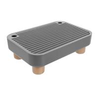 HEMOTON Rampe pour Litière de Chat avec Pieds en Bois et Base | Collecte des Grains, Réduit les Traces au Sol, Surface Résistante, pour Chatons et Chats Âgés
