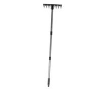 HEMOTON Râteau de Jardin à Dents 8, Râteau de Désherbage Démontable, Manche Réglable, Noir, Aluminium, Plastique et Fer, pour Pelouses et Petites Exploitations