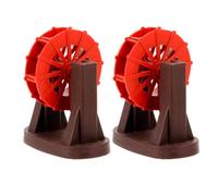 HEMOTON Roue à Eau Décoration Silencieuse 2 Pièces Miniature Décor de Flux d'eau pour Aquarium en Plastique Rouge pour Bassin Zen, Bureaux et Plantes