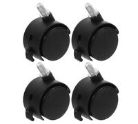 HEMOTON Roulettes pivotantes avec frein pour fauteuil de bureau, lot de 4, 1,5 pouces, plastique PP, modèle M8 x 13 mm, rotation 360°, adaptées aux sols durs et tapis
