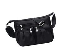 HEMOTON Sac Bandoulière Femme Décontracté en Nylon et Polyester Capacité, Trois Compartiments Frontaux Zippés, Bandoulière Réglable pour Voyages et Vacances