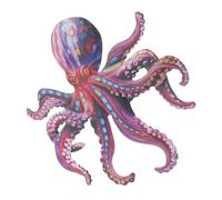 HEMOTON Sculpture Murale de Pieuvre en Fer pour Jardin, Décoration Unique | Coloris Pourpre, à Suspendre Murale Robuste, Forme Octopus, Pièce Décorative Attrayante pour Clôture
