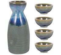HEMOTON Service À Saké Japonais Pot À Saké Et 4 Tasses en Céramique Ensemble De Dégustation pour Maison Restaurant Hôtel Salon De Thé Cadeau De Fête