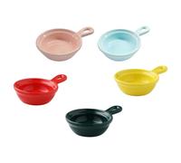 HEMOTON Set de 5 Soucoupes à Assaisonnement en Céramique Poignée, Multifonctionnelles et Faciles à Nettoyer, pour Huile et Poivres Lors D'une Pendaison de Crémaillère Couleur Aléatoire