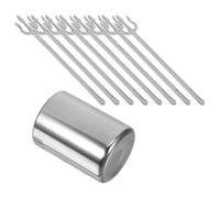HEMOTON Set de Fourchettes à Dessert en Acier Inoxydable Argenté avec Pot de Rangement, Résistantes à L'usure, pour Fruits, Gâteaux et Décoration de Maison