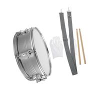 HEMOTON Snare Drum Set For Adults Stainless Steel Dual Tone Marching Snare With Strap And Drumsticks Acoustic Percussion Instrument For Band Performances And Community Events
