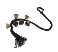 HEMOTON Sonnette Suspendue pour Chien en Métal Couleur Cuivre Ancien, Corde Tressée Noire, Apprentissage de la Propreté pour Chiots, Utilisation en Intérieur et Conditions Boueuses