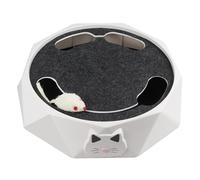 HEMOTON Souris Électronique pour Chat de Chasse la Souris en Abs Blanc Automatique à Pile Qui Creuse Portable pour Chat et Chaton