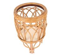 HEMOTON Support à Plantes Tressé Rotin Petit Format pour Intérieur et Balcon, Panier à Fleurs Mural Multifonction Stable, Jardinière Suspendue Rustique Décorative en Osier Naturel