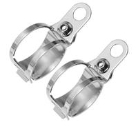 HEMOTON Support de Clignotant Moto pour Installation Facile en Métal Argenté Ajustable et Meilleure Visibilité pour Fourche de 30 à 43mm, Robuste et Simple, Lot de 2 Pièces