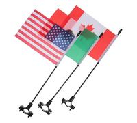 HEMOTON Support de Mât de Drapeau pour Vélo 6 Pièces - Fixation Sécurisée Guidon 1,6-2,5 Cm - Drapeaux Amérique du Nord - Accessoire VTT pour Visibilité et Sécurité