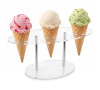 HEMOTON Support pour cornets de glace en acrylique - Pour la maison, la fête, la cuisine - 18,9 x 8,9 x 6,9 cm