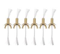 HEMOTON Supports de Mèche en Fer Doré avec Mèches en Coton pour Lampe à Huile, 6 Pièces, Porte-mèches Carré pour Méditation et Fêtes à Domicile
