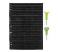 HEMOTON Tableau D'écriture Braille Clavier Braille Portable en Plastique Noir 27 Lignes 30 Cellules Rentrée Scolaire Bibliothèques Publiques Institutions Éducatives