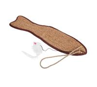 HEMOTON Tapis à Griffer pour Chat Forme de Poisson Sisal Antidérapant avec Ouverture Arrière pour Nourrir Le Chat