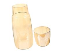 Hemoton Tasse D'eau En Verre Pichet D'eau Froide À Avec Gobelet Carafes Transparentes Avec Gobelet Pichet à Eau En Verre De Vache Avec Tasse En Verre Multifonction Un Verre