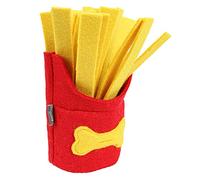 HEMOTON Toys pour Le Broyage des Dents Chiens à Mâcher pour Chien Stimulation Animaux De Compagnie Chiens Frites De La Nourriture Mangeoire Reniflement Petit Rouge Feutrine