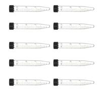 HEMOTON Tube à Centrifuger Conique en Verre 15 Ml, Lot de 10 Pcs avec Bouchons à Vis, Zones D'écriture Résistantes, pour Échantillons de Laboratoire et Chimie Analytique