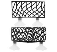 HEMOTON Tunnel Creux pour Poisson Betta 2 Pièces en Abs Noir
