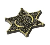 HEMOTON Vintage Badge Hexagonal Alliage Épingle à Revers Rétro pour Costume de Shérif Accessoire Déguisement Cosplay Insigne Policier Usa et Élégant