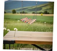 HEMOTON Wooden Bird Ladder Bridge with Swing Rings for Parrots and Small Pets Safe Toy for Climbing and Chewing Easy to Install Fit