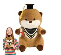 Hemousy Animal de Graduation,Oreiller Câlin Loutres Mignonnes | Peluche avec Chapeau et Diplôme pour Déco Chambre Anniversaire Fêtes