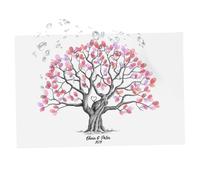 Hemousy Arbre Empreinte Toile - Livre d'or des Invités | Déco Murale Mariage Grand Format avec Signatures et Empreintes Créatives sur Toile