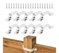 Hemousy Attaches Pour Panneaux De Clôture,10 Pièces Attaches de Montage en Acier Inoxydable - Quincaillerie de Réparation Robuste pour Piquets, Béton, Bois, Porte, Jardin, Arrière-cour, Terrain de Jeu