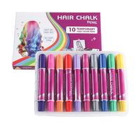 Hemousy Craie Capillaire pour Filles | 10 Couleurs Stylos Coloration Cheveux | Marqueurs Lavables Accessoire Ludique Maquillage pour Femmes Hommes