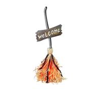 Hemousy Dancing Witch Broom with Lights, Animated Haunted Dancing Broom Halloween Decorations Props for Porch Garden Yard
