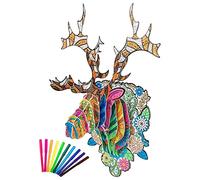 Hemousy Ensemble de Puzzle de coloriage Bricolage | Ensemble de Puzzle de Peinture | Kit de Puzzle de développement de la créativité éducative avec 10 stylos, Puzzle de Peinture Portable pour