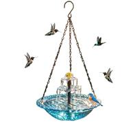 Hemousy Hanging Bird Bath Fountains Solar Power, Solar Bird Bath Fountain for Outdoors Outside Garden