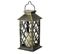 Hemousy Lanterne de Jardin Solaire,Lanterne à Bougie Scintillante Vintage Décorative - Lampe Solaire IP44 étanche, Lanterne sans Fil pour Lampes d'extérieur pour terrasse/Marche/Lecture/Camping
